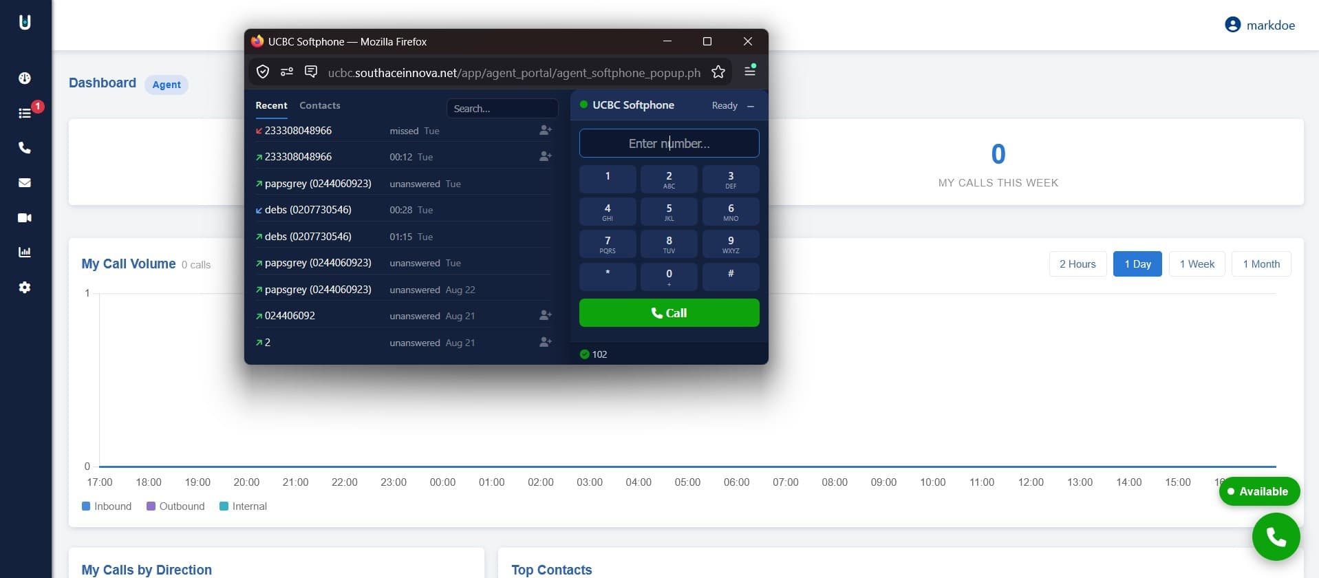 Inbuilt UCBC SoftPhone in the agent workspace